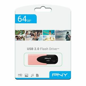 USB 2.0 PNY 64GB Attaché 4 Pastel Rozi