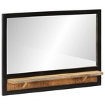 vidaXL Ogledalo s policom 80x8x55 cm od stakla i masivnog drva manga