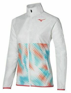 Ženski sportski pulover Mizuno Printed Jacket - white/fierry coral