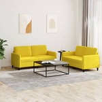2-dijelni set sofa žuti baršunasti