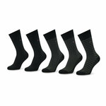 Set od 5 pari muških visokih čarapa Tommy Hilfiger 701220144 Black 002