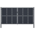 vidaXL Vrtna vrata čelična 400 x 200 cm antracit