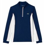 Ženski sportski pulover Lacoste Slim Fit Quarter-Zip Sweatshirt - navy blue/white