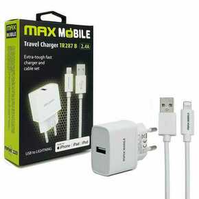 MAXMOBILE KUĆNI PUNJAČ SET 2U1 iPhone LIGHTNING-USB 2.4A MFI Apple TR287B