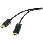 Renkforce DisplayPort / HDMI adapterski kabel DisplayPort utikač, HDMI A utikač 1.00 m crna RF-5179186 PVC obloga DisplayPort kabel