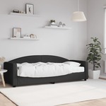 vidaXL Dnevni krevet s madracem crni 80 x 200 cm od tkanine