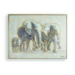 Ručno slikana slika Graham &amp; Smeđi Elephant Family, 80 x 60 cm