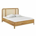 Bračni krevet od hrastovog drveta 160x200 cm u prirodnoj boji Harmark - Skandica