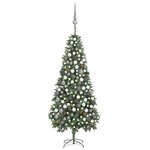 vidaXL Umjetno božićno drvce LED s kuglicama i šiškama 210 cm