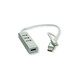 Roline Hub 4-porta USB2.0, USB Tip-A + USB-C kablovi, 0.3m 14.02.5037-10
