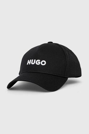 Pamučna kapa sa šiltom HUGO boja: crna