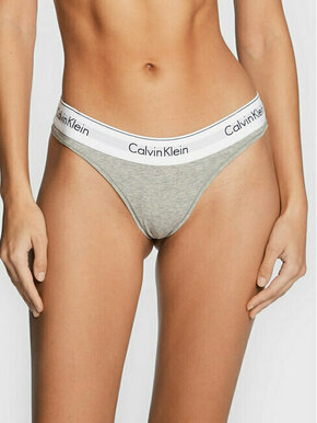 Calvin Klein Underwear Tanga gaćice siva melange / crna / bijela