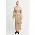 Haljina Nanushka COLTER boja: bež, midi, ravna, NW25RSDR02672