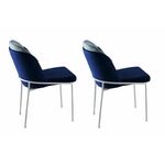 Set stolica (2 komada), Tamno plavaBijela boja