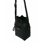 Torbica Calvin Klein boja: crna - crna. Mala vreća torbica iz kolekcije Calvin Klein. na kopčanje izrađen od ekološke kože.