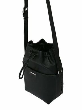 Torbica Calvin Klein boja: crna - crna. Mala vreća torbica iz kolekcije Calvin Klein. na kopčanje izrađen od ekološke kože.