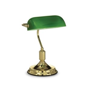 IDEAL LUX 013657 | Lawyer Ideal Lux stolna svjetiljka - LAWYER TL1 OTTONE - 38cm s prekidačem 1x E27 zlatno