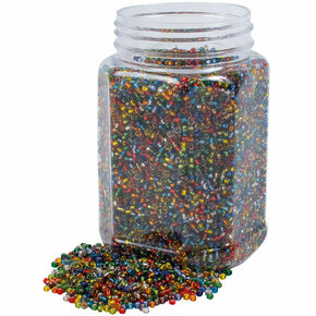 PlayBox: Kuhane šarene prozirne plastične perle 2-3 mm 500g