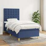Krevet s oprugama i madracem plavi 80x200 cm od tkanine