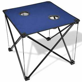 VidaXL Sklopivi stol za kampiranje plavi