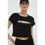 Pamučna majica Hummel boja: crna - crna. Majica kratkih rukava iz kolekcije Hummel izrađena od tanke, elastične pletenine. Materijal optimalne elastičnosti jamči potpunu slobodu kretanja.