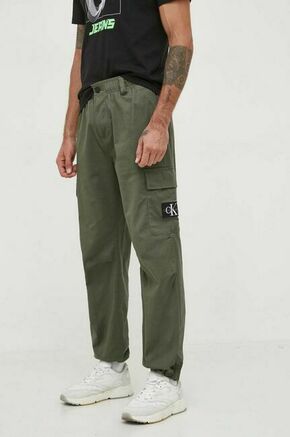 Calvin Klein Jeans Cargo hlače 'Essential' maslinasta