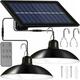 2x solarno viseće 80W LED svjetiljke hladno bijelo 3600mAh IP44