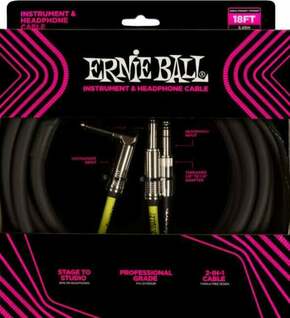 Ernie Ball Instrument and Headphone Cable Crna 50