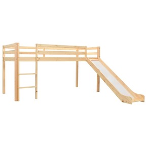 VidaXL Dječji krevet na kat s toboganom i ljestvama borovina 97x208 cm