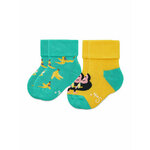 Set od 2 para dječjih visokih čarapa Happy Socks KMNB45-7000 Zelena