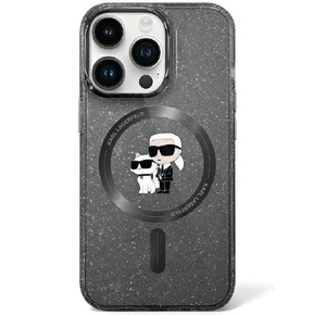 Karl Lagerfeld KLHMN61HGKCNOK Apple iPhone XR / 11 hardcase Karl&amp;Choupette Glitter MagSafe black