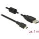 Delock USB kabel USB 2.0 USB-A utikač, USB-Mini-B utikač 1.00 m crna s feritnom jezgrom 84912