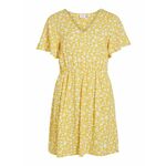 VILA Ljetna haljina 'CELINA' žuta / svijetlosiva / bijela
