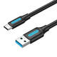 USB 3.0 A na USB-C kabel Vention COZBG 1,5 m crni PVC