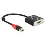 Adapter DELOCK, USB 3.0-A (M) na HDMI (Ž), crni, 27,5cm 62736
