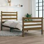 Okvir za krevet od masivne borovine 90 x 200 cm smeđa boja meda