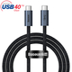 Baseus Flash Series USB4 40Gbps kabel USB Type C - USB Type C 8K 60Hz video 100W (CASS010014): sivi