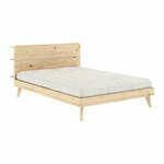 Bračni krevet s podnicom 140x200 cm u prirodnoj boji Retreat - Karup Design