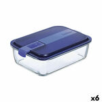 Hermetička Kutija za Ručak Luminarc Easy Box Plava Staklo (6 kom.) (1,97 l) , 6537 g