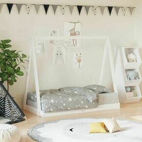 Okvir za dječji krevet bijeli 70 x 140 cm od masivne borovine
