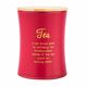 Altom Design stožasta posuda za čaj s bambusovim poklopcem crvena, dekor TEA - 0204018414