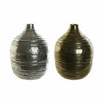 Vase DKD Home Decor 20 x 20 x 28,5 cm Silver Golden Aluminium Modern (2 Units)