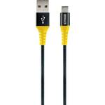 Schwaiger USB kabel USB 2.0 USB-A utikač, USB-C™ utikač 1.20 m crna, žuta odporan na paranje WKUC10 511
