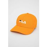 Kapa Fila boja: narančasta, s aplikacijom - narančasta. Kapa s šiltom u stilu baseball iz kolekcije Fila. Model izrađen od tkanine s aplikacijom.