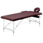 vidaXL Sklopivi masažni stol s 2 zone aluminijski ljubičasti