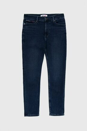 Traperice Tommy Jeans za muškarce - mornarsko plava. Traperice iz kolekcije Tommy Jeans u stilu skinny sa srednje visokim strukom. Model izrađen od glatkog trapera.