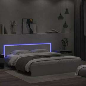 Okvir za krevet s uzglavljem i LED bijeli 180x200 cm