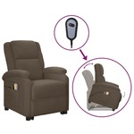 vidaXL Električna masažna fotelja na podizanje od umjetne kože siva