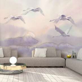 Samoljepljiva foto tapeta - Flying Swans 147x105