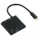 Hama 4in1 Type-C multiport adapter (2x USB 3.1, HDMI, Type-C), crni
